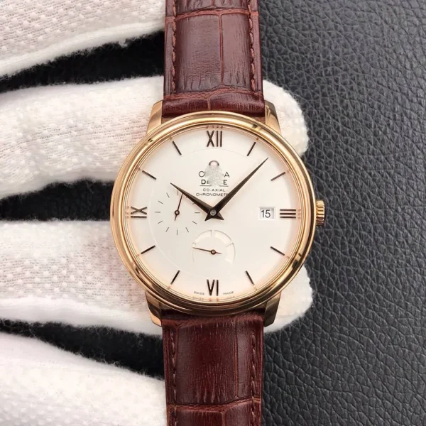 OMEGA DE VILLE 424.53.40.21.02.001 ZF FACTORY BROWN STRAP