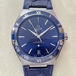 SBF OMEGA CONSTELLATION 131.33.41.21.03.001 VS FACTORY BLUE LEATHER STRAP