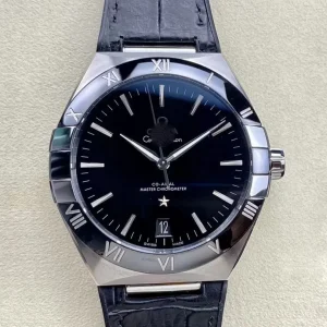SBF OMEGA CONSTELLATION 131.33.41.21.01.001 VS FACTORY BLACK LEATHER STRAP