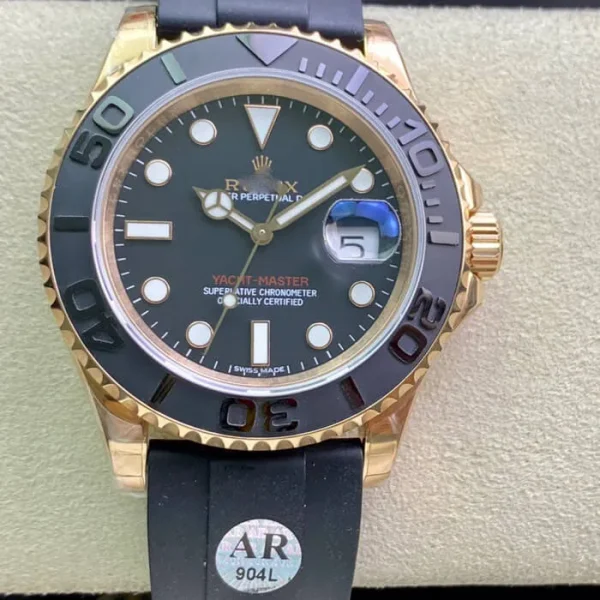 ROLEX YACHT MASTER 116655 AR FACTORY BLACK RUBBER STRAP