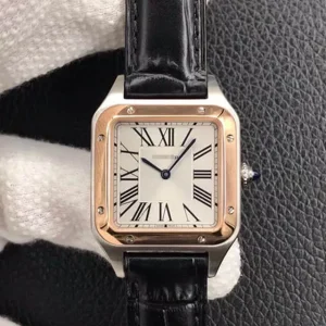 CARTIER SANTOS W2SA0012 LADIES BLACK RUBBER STRAP
