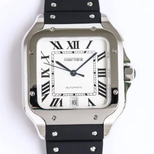 CARTIER SANTOS WSSA0018 GF FACTORY V2 BLACK RUBBER STRAP