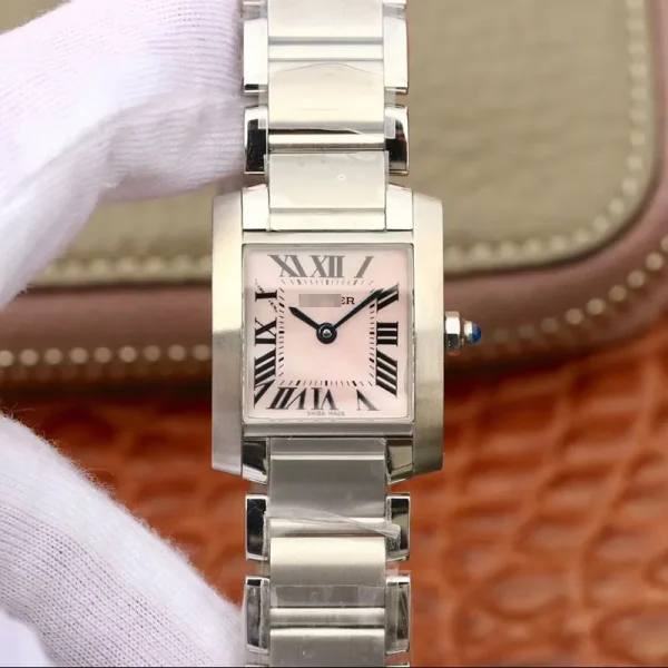 CARTIER TANK FRANCAISE LADIES W51028Q3 PINK DIAL
