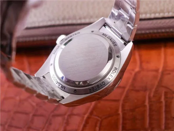 ROLEX MILGAUSS BASE 116400 LABELNOIRDESIGN LNT01HS-001 JB FACTORY SILVER CASE WATCH - Image 6
