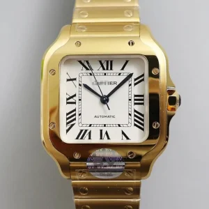 SANTOS W20112Y1 BV FACTORY WHITE DIAL YELLOW STRAP