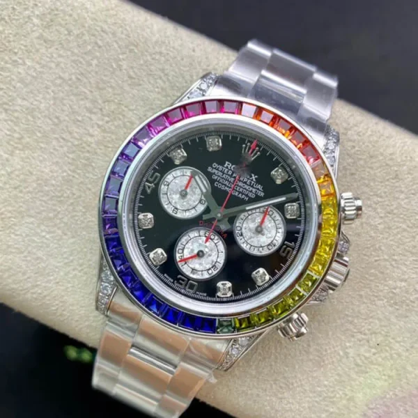 ROLEX DAYTONA 116599 RBOW TW FACTORY BLACK DIAMOND-SET BEZEL - Image 3