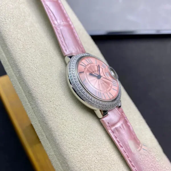 BALLON BLEU DE CARTIER 33MM V6 FACTORY PINK LEATHER STRAP - Image 4