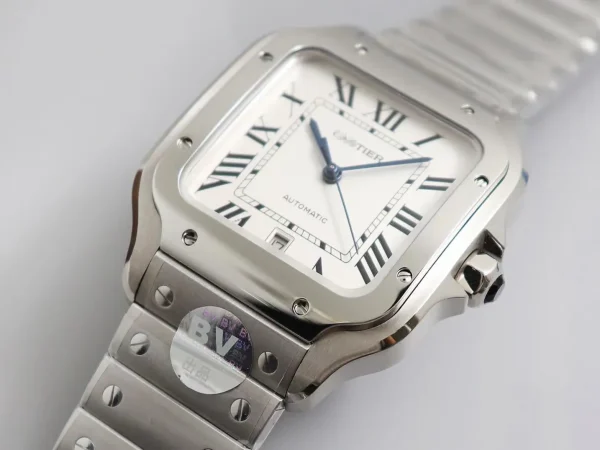 SANTOS WSSA0009 BV FACTORY STAINLESS STEEL WHITE DIAL - Image 4