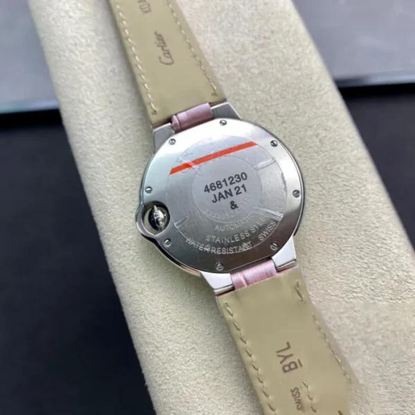 BALLON BLEU DE CARTIER 33MM V6 FACTORY PINK LEATHER STRAP - Image 5