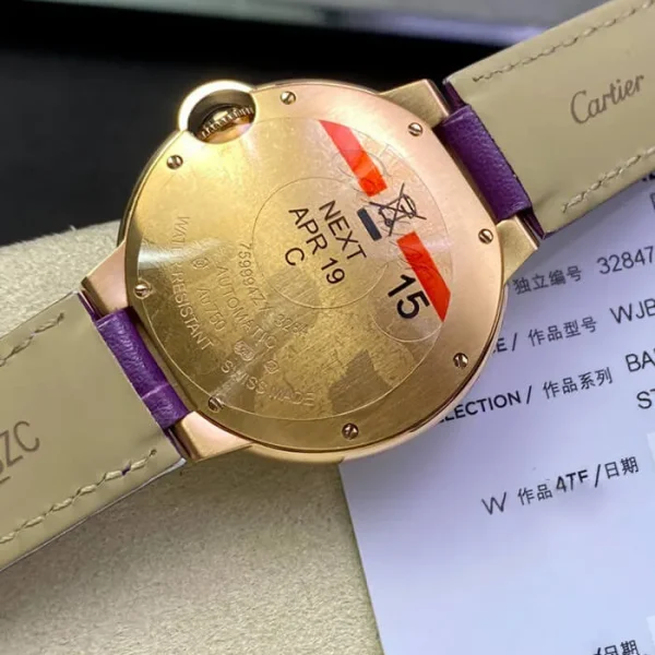 BALLON BLEU DE CARTIER 36MM WJBB0009 3K FACTORY PURPLE STRAP - Image 5
