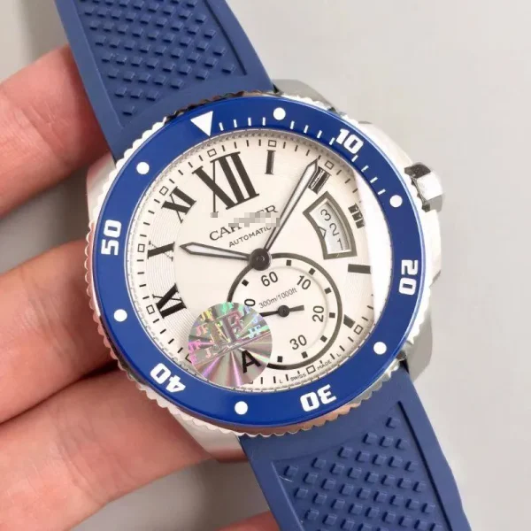 CALIBRE DE CARTIER DIVER 42MM WSCA0011 JF FACTORY WHITE DIAL - Image 3