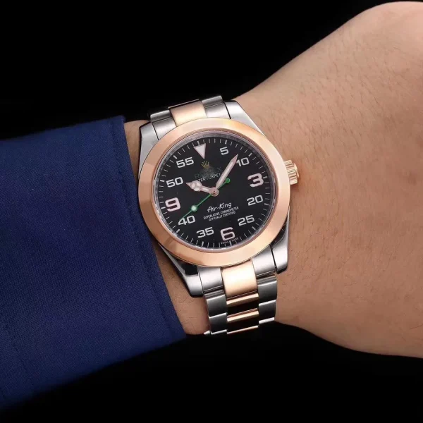 JF Factory Rolex Air King 116900 rose gold black dial - Image 3