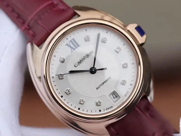CLE DE CARTIER AUTOMATIC 35MM WJCL0032 18K ROSE GOLD SILVER-GRAY DIAL - Image 4