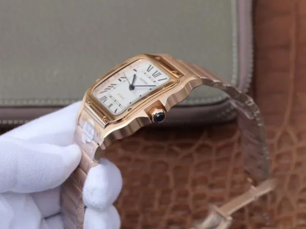SANTOS 40MM BV FACTORY 18K ROSE GOLD CASE WHITE DIAL - Image 4